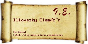 Illovszky Elemér névjegykártya