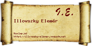 Illovszky Elemér névjegykártya
