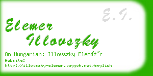 elemer illovszky business card